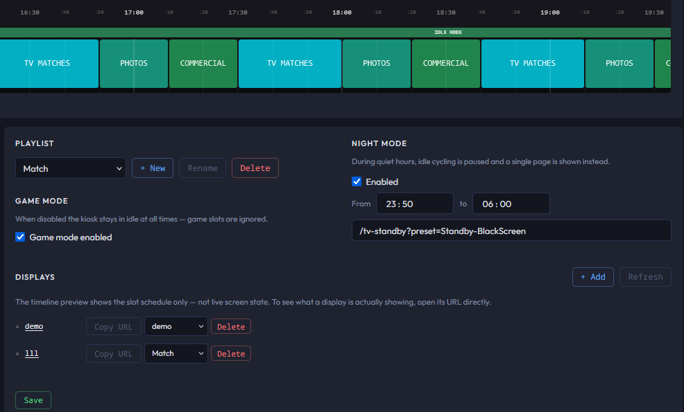 Game mode or Idle mode