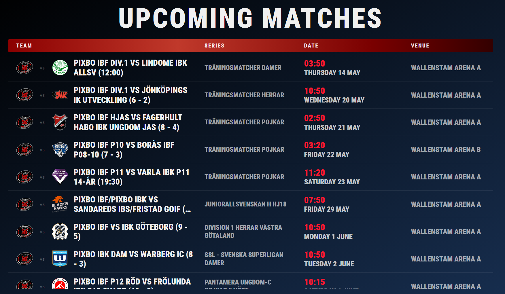 Upcoming